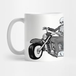 ST Patricks Day Skeleton Man riding a Big Road Motorbike Mug